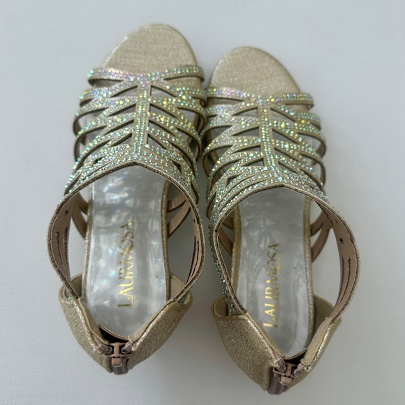 Laurmosa girl’s sandals gold high heels formal shoes.  Size 3. - Picture 9 of 11
